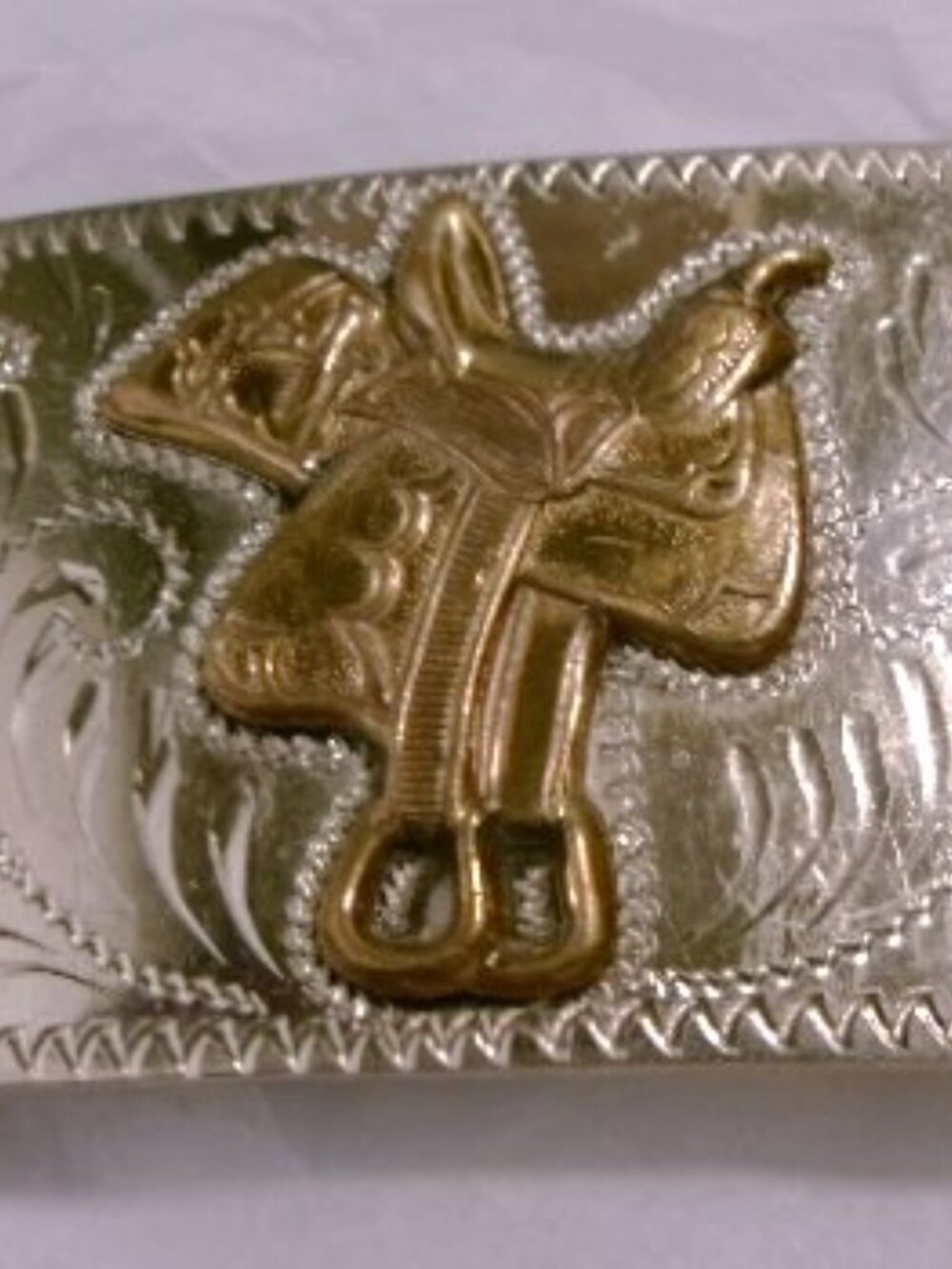 Vintage Silver Western Belt Buckle